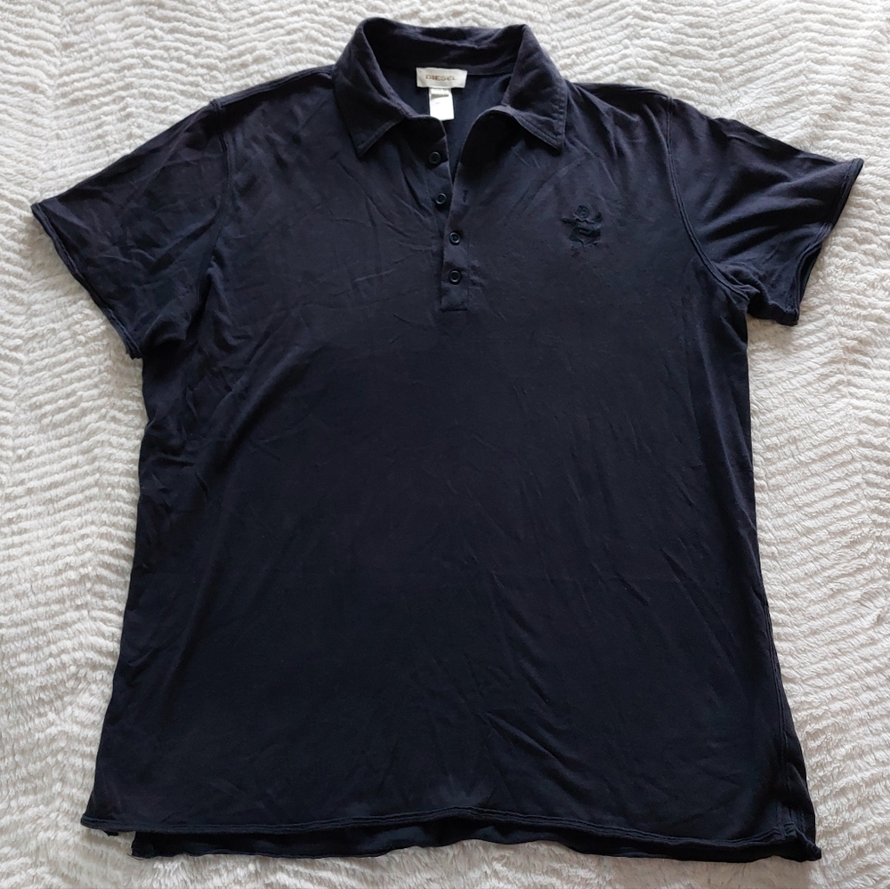 Diesel Black 5 Button Polo Shirt